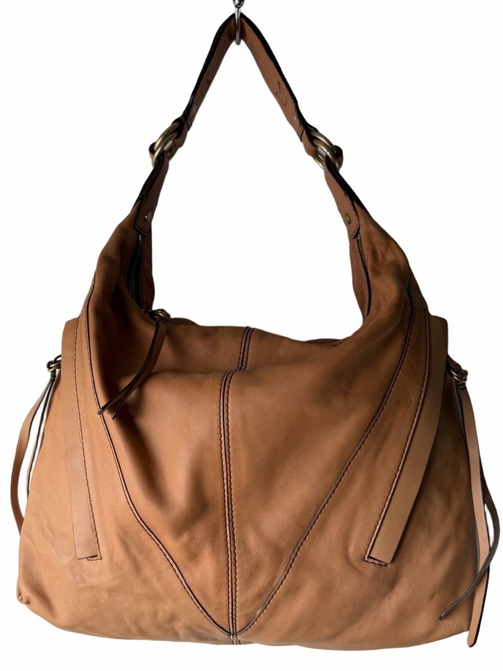 Vintage Kooba Sienna Camel Tan Leather Slouchy Shoulder Hobo Bag
